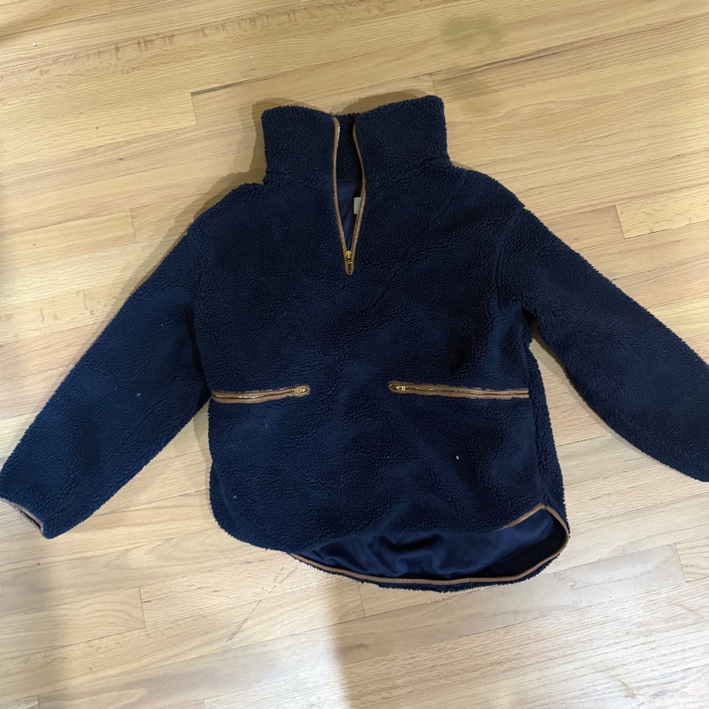 NWOT tuckernuck rhodes shearling quarter zip navy
